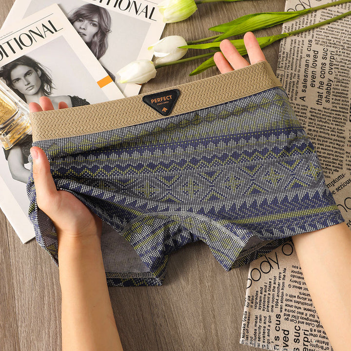 Womens Soft And Comfortable Cotton Panties With A Diamond-pattern Print