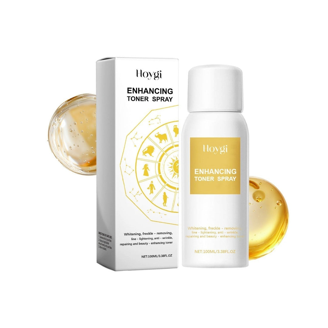 Skin Brightening&Whitening Spray bottle with key ingredients and packaging details visible