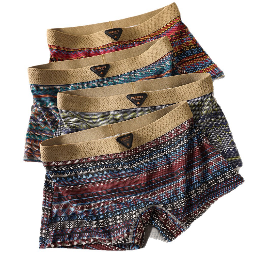 Womens Soft And Comfortable Cotton Panties With A Diamond-pattern Print