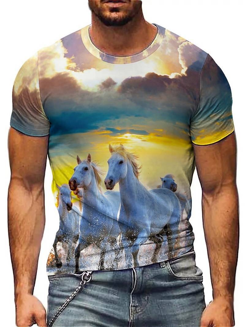 Mens 3D Printed Short-Sleeve T-Shirt