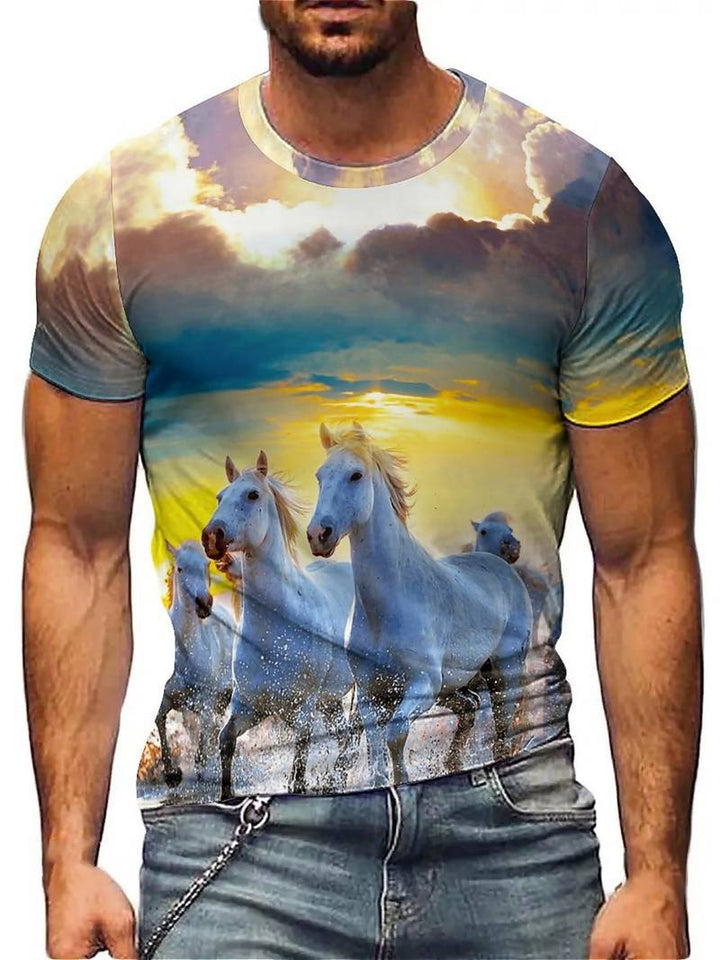 Mens 3D Printed Short-Sleeve T-Shirt
