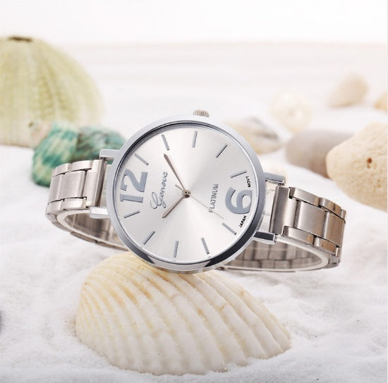 Alloy Large Digital Watch with Quartz Movement by Geneva