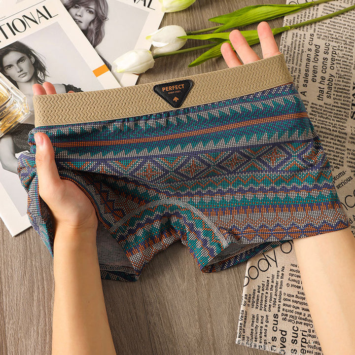 Womens Soft And Comfortable Cotton Panties With A Diamond-pattern Print