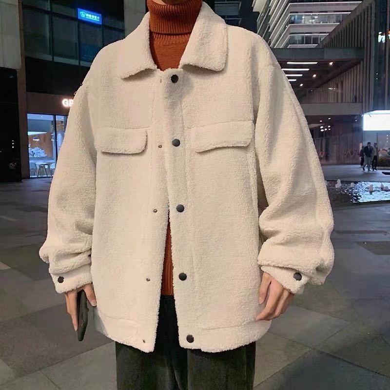 Japanese Ins Berber Fleece Cotton Coat Men