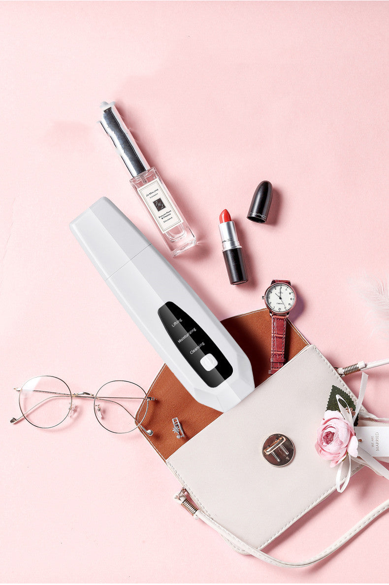 Ultrasonic ion skin cleanser device with ABS material and compact design