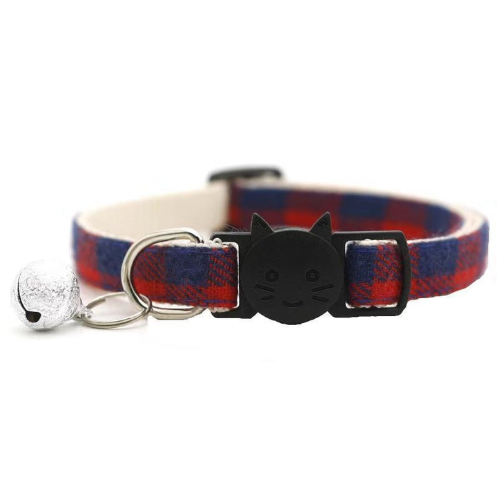 Pet plaid bowless collar in various colors for cats, universal size with bell