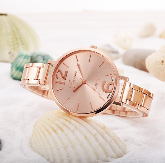 Alloy large digital watch with quartz movement by Geneva