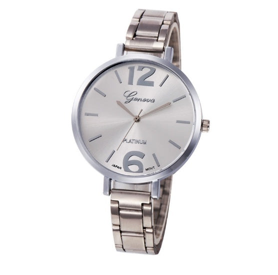 Alloy large digital quartz watch with Geneva branding