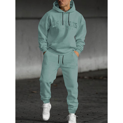 Letter Printed Men's Casual Sweater Suit