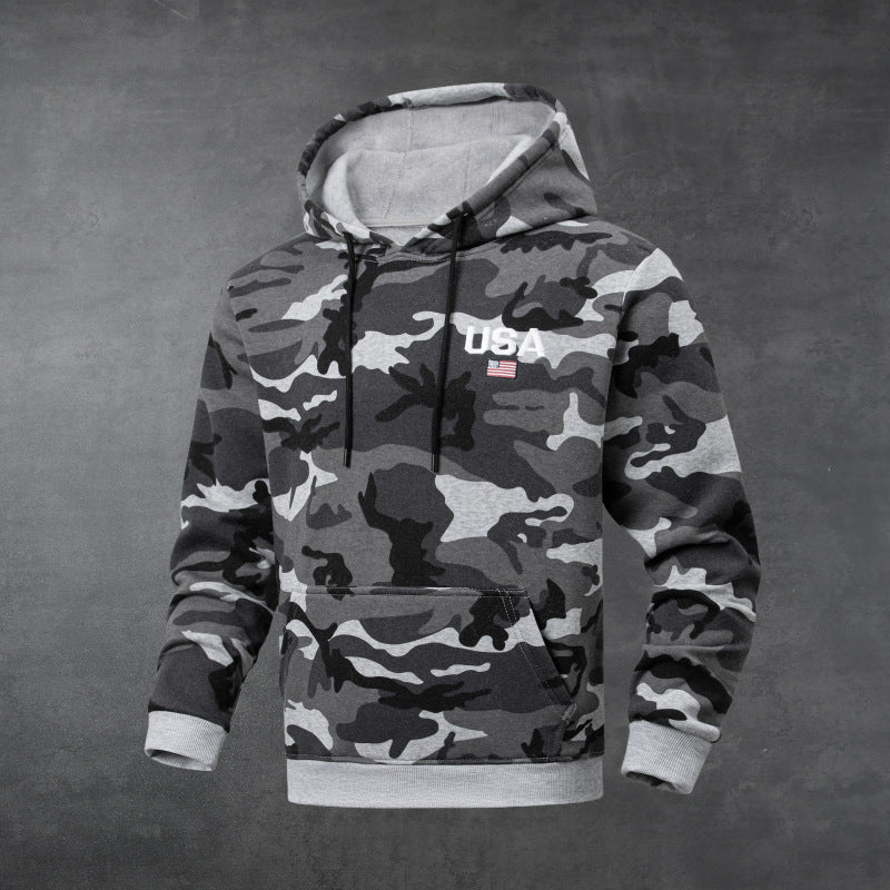 Mens Stylish Thicker Casual Camo Hoodie