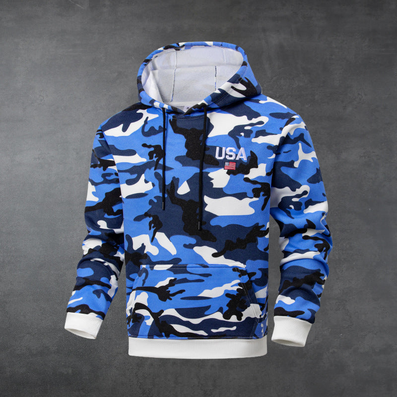 Mens Stylish Thicker Casual Camo Hoodie