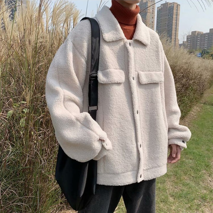 Japanese Ins Berber Fleece Cotton Coat Men