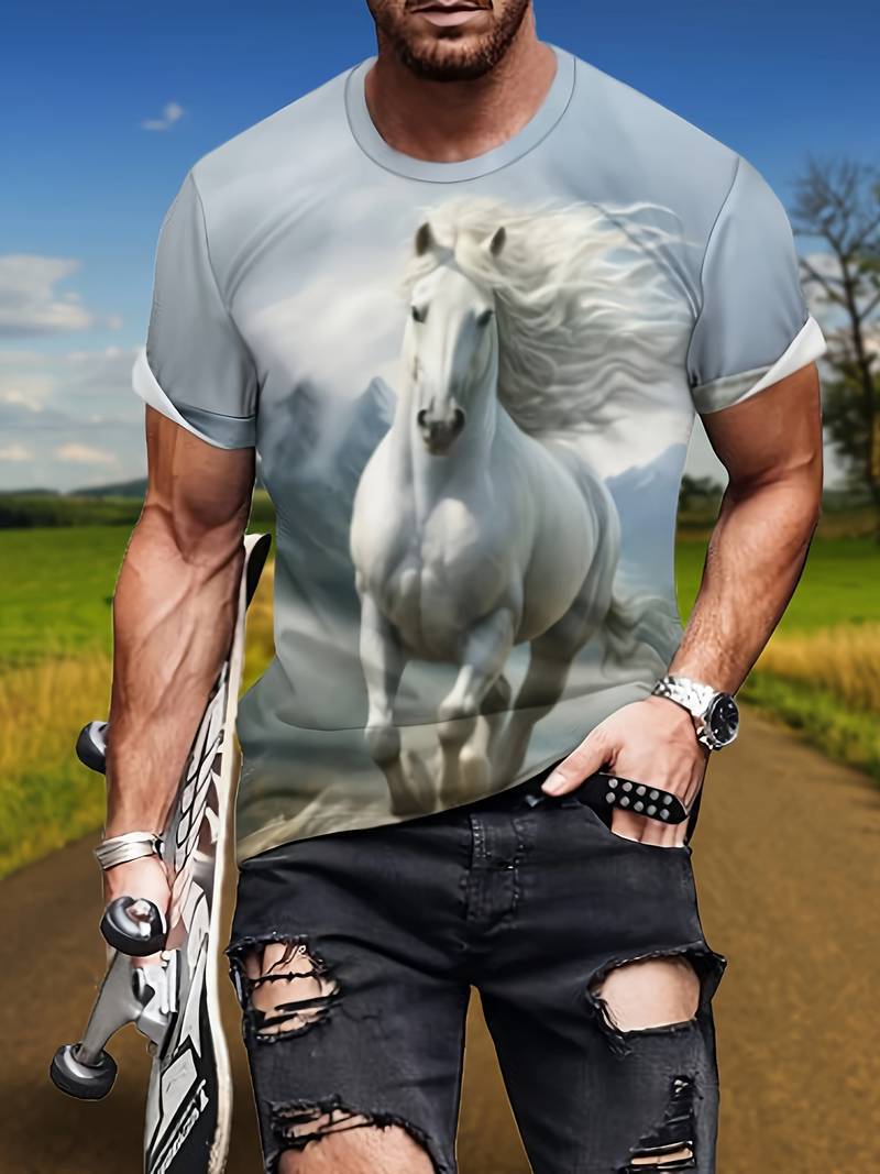 Mens 3D Printed Short-Sleeve T-Shirt
