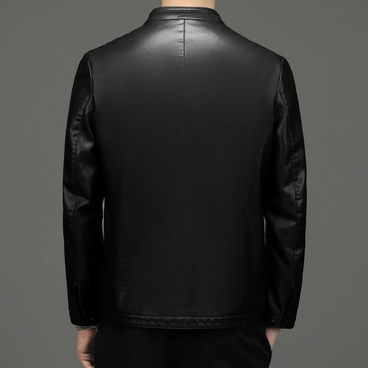 Men's Business Fleece Padded Casual Leather Jacket