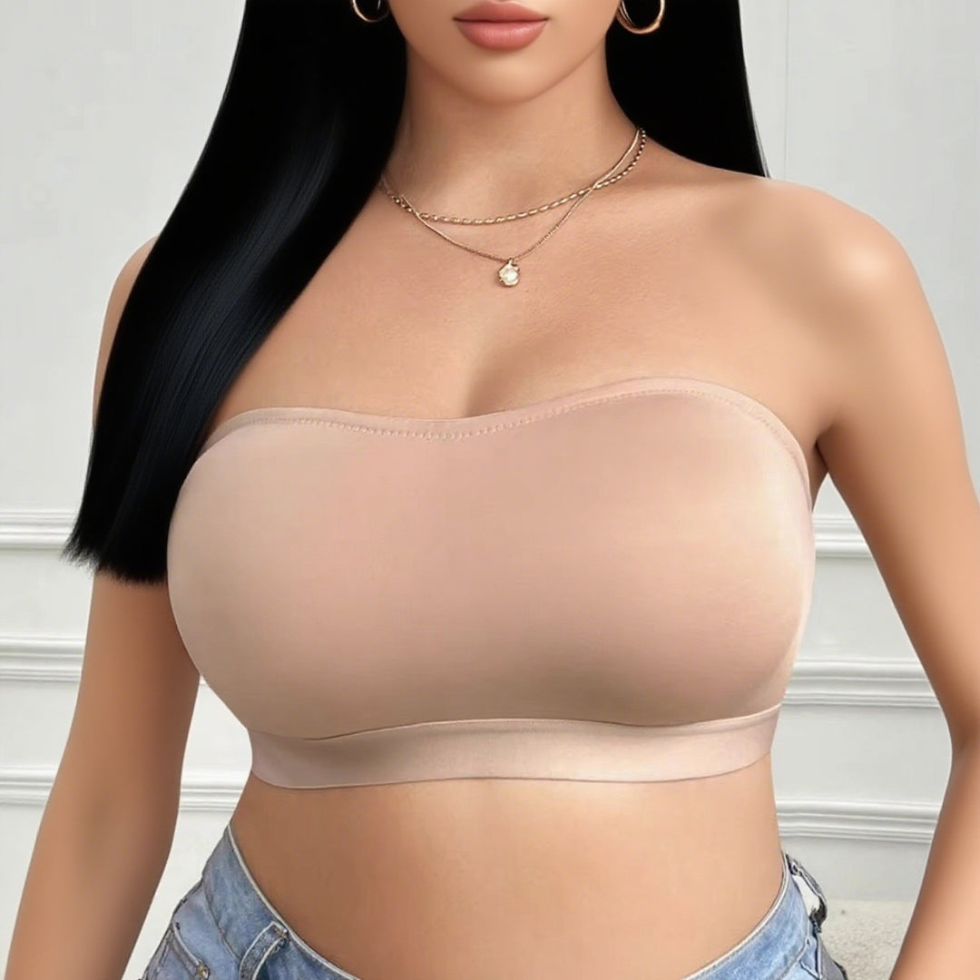 Sleek Strapless Side-closure Thin Bralettewire-free And Ultra-comfortable