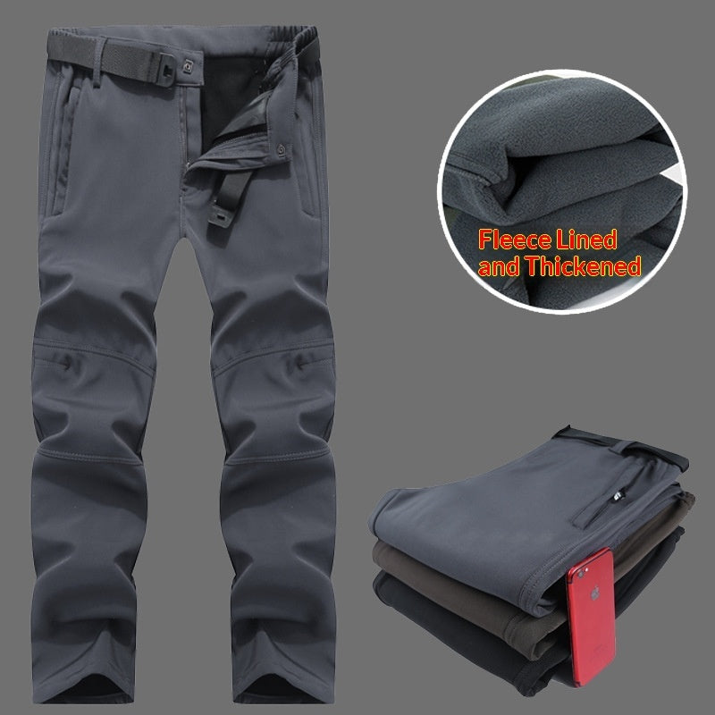 Mens Outdoor Softshell Insulated Trousers For Cold Weather