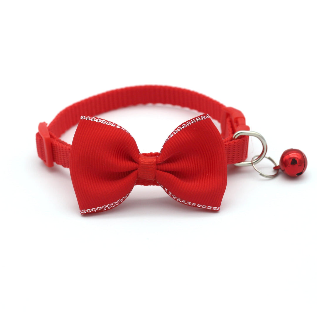Colorful pet bow bell collar with adjustable polypropylene strap